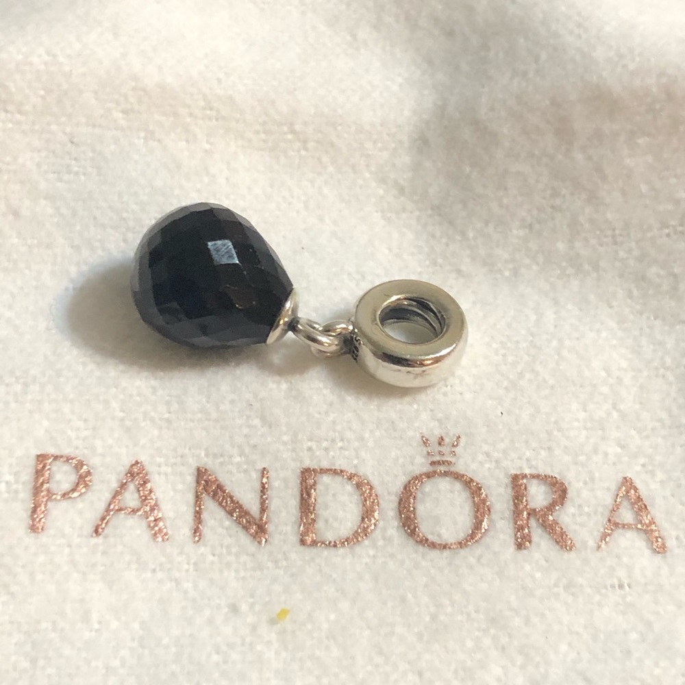 Authentic PANDORA Black Faceted Pendant
